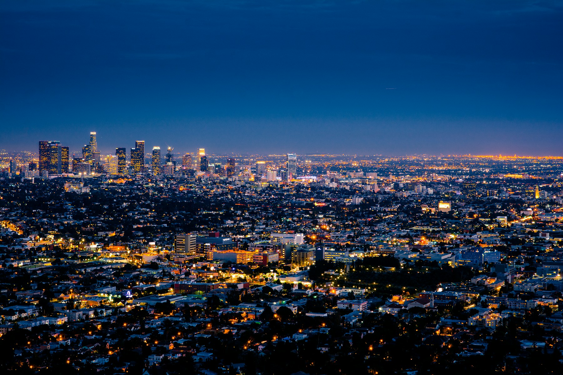 City lights across the greater Bay Area at dusk